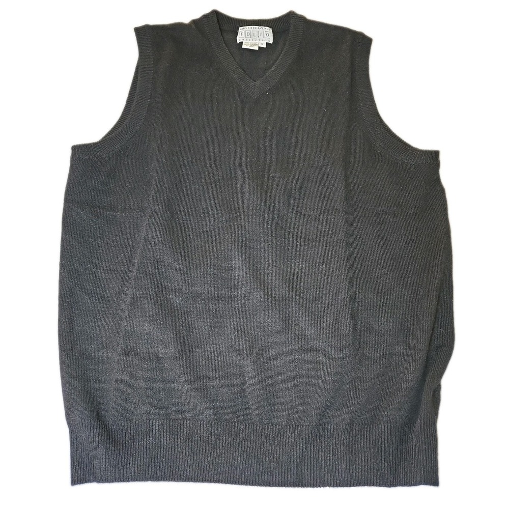 Saks Fifth Avenue Folio Collection V-Neck Sweater Vest Men's Size Small Cashmere